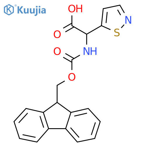 2-({(9H-fluoren-9-yl)methoxycarbonyl}amino)-2-(1,2-thiazol-5-yl)acetic acid structure