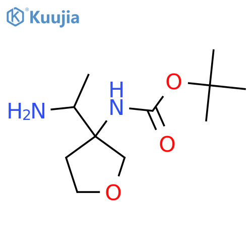 tert-butyl N-3-(1-aminoethyl)oxolan-3-ylcarbamate structure