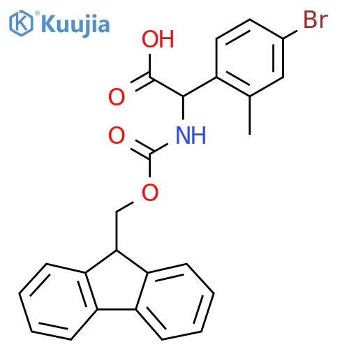 2-(4-bromo-2-methylphenyl)-2-({[(9H-fluoren-9-yl)methoxy]carbonyl}amino)acetic acid structure