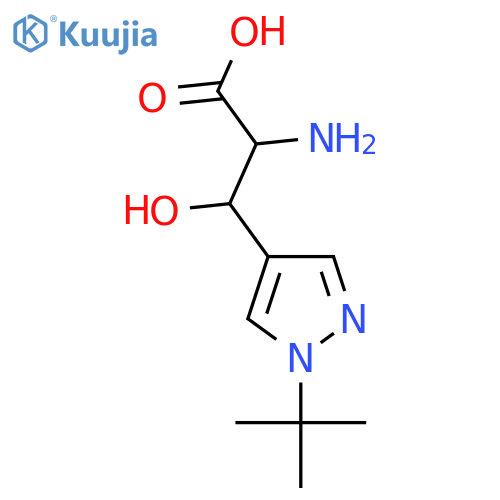 2-amino-3-(1-tert-butyl-1H-pyrazol-4-yl)-3-hydroxypropanoic acid structure