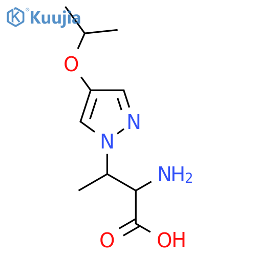 2-amino-3-4-(propan-2-yloxy)-1H-pyrazol-1-ylbutanoic acid structure
