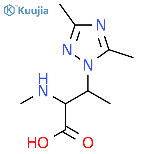 3-(dimethyl-1H-1,2,4-triazol-1-yl)-2-(methylamino)butanoic acid structure