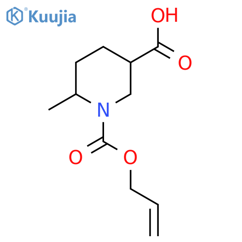 6-methyl-1-(prop-2-en-1-yloxy)carbonylpiperidine-3-carboxylic acid structure