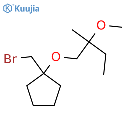 1-(bromomethyl)-1-(2-methoxy-2-methylbutoxy)cyclopentane structure