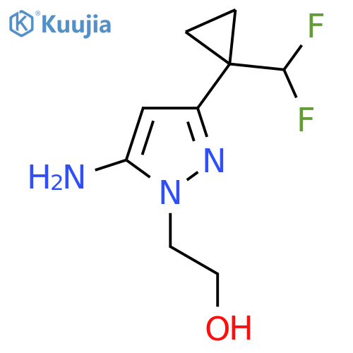 2-{5-amino-3-[1-(difluoromethyl)cyclopropyl]-1H-pyrazol-1-yl}ethan-1-ol structure