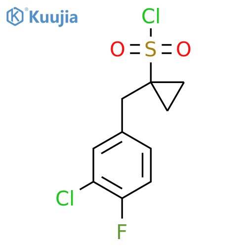 1-(3-chloro-4-fluorophenyl)methylcyclopropane-1-sulfonyl chloride structure