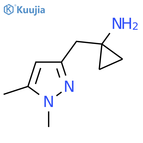 1-(1,5-dimethyl-1H-pyrazol-3-yl)methylcyclopropan-1-amine structure