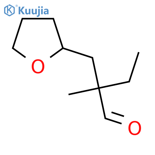 2-methyl-2-(oxolan-2-yl)methylbutanal structure