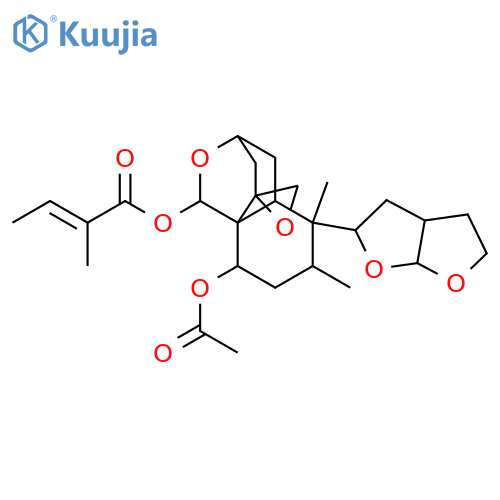 2,19:4,18:11,16:15,16-Tetraepoxy-14-clerodene-6,19-diol; (ent-2β,4β,6β,11S,13R,16R,19S)-form, 14,15-Dihydro, 19-tigloyl, 6-Ac structure