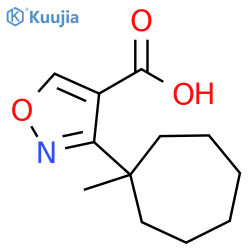3-(1-methylcycloheptyl)-1,2-oxazole-4-carboxylic acid structure