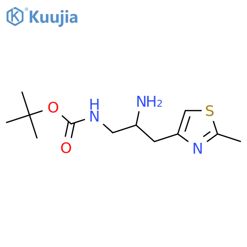 tert-butyl N-2-amino-3-(2-methyl-1,3-thiazol-4-yl)propylcarbamate structure
