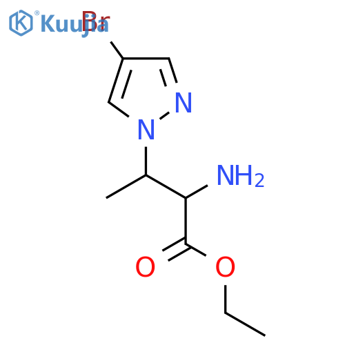 ethyl 2-amino-3-(4-bromo-1H-pyrazol-1-yl)butanoate structure