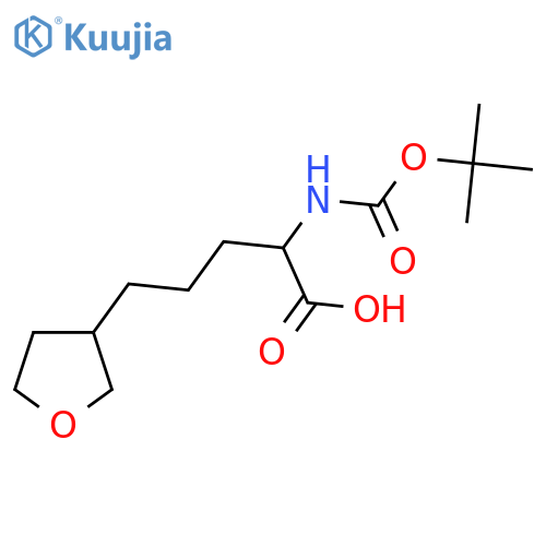 2-{(tert-butoxy)carbonylamino}-5-(oxolan-3-yl)pentanoic acid structure