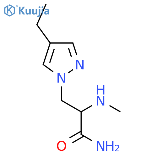 3-(4-ethyl-1H-pyrazol-1-yl)-2-(methylamino)propanamide structure