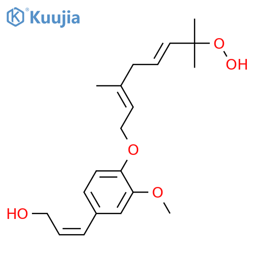 3-(3,4-Dihydroxyphenyl)-2-propen-1-ol; (E)-form, 4'-O-(7-Hydroperoxy-3,7-dimethyl-2E,5E-octadienyl), 3'-Me ether structure