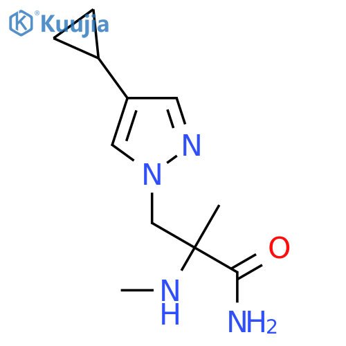 3-(4-cyclopropyl-1H-pyrazol-1-yl)-2-methyl-2-(methylamino)propanamide structure