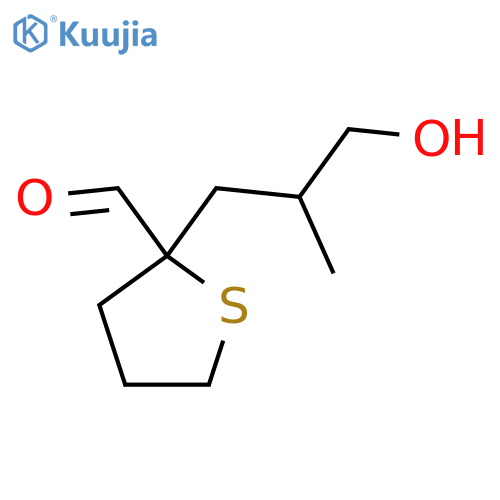 2-(3-hydroxy-2-methylpropyl)thiolane-2-carbaldehyde structure