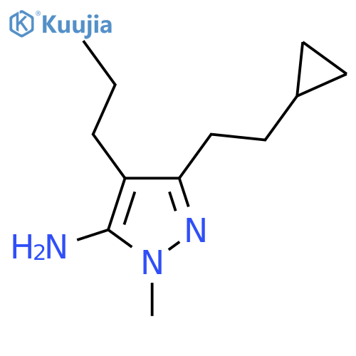 3-(2-cyclopropylethyl)-1-methyl-4-propyl-1H-pyrazol-5-amine structure
