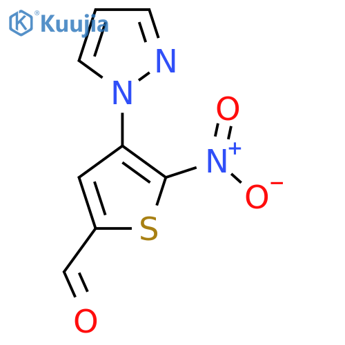 5-nitro-4-(1H-pyrazol-1-yl)thiophene-2-carbaldehyde structure