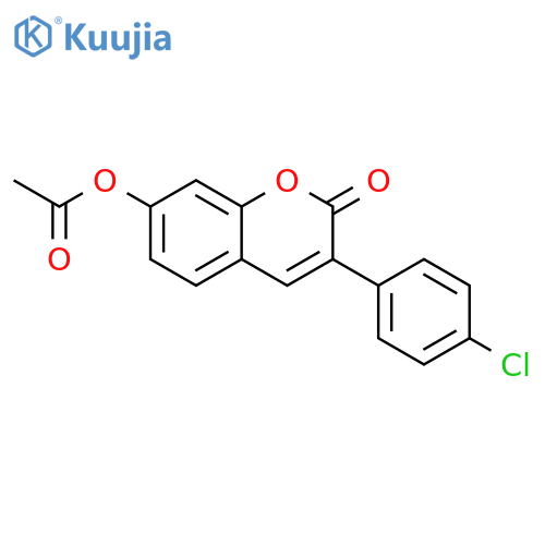 3-(4-chlorophenyl)-2-oxo-2H-chromen-7-yl acetate structure