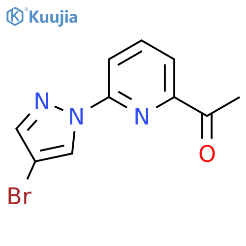 1-6-(4-bromo-1H-pyrazol-1-yl)pyridin-2-ylethan-1-one structure