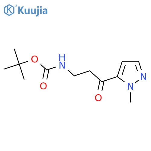 tert-butyl N-[3-(1-methyl-1H-pyrazol-5-yl)-3-oxopropyl]carbamate structure