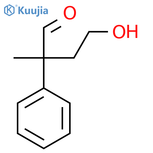 4-hydroxy-2-methyl-2-phenylbutanal structure