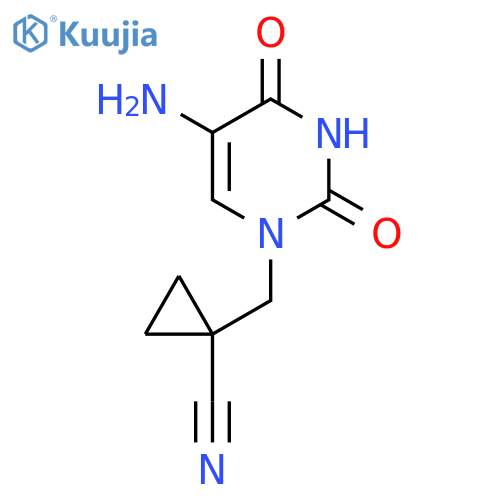 1-(5-amino-2,4-dioxo-1,2,3,4-tetrahydropyrimidin-1-yl)methylcyclopropane-1-carbonitrile structure