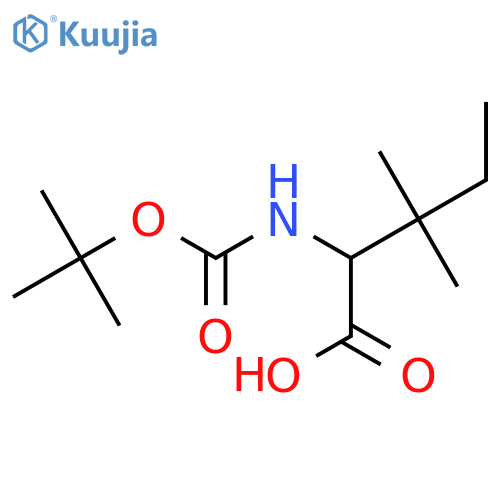 2-{(tert-butoxy)carbonylamino}-3,3-dimethylpentanoic acid structure