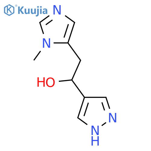 2-(1-methyl-1H-imidazol-5-yl)-1-(1H-pyrazol-4-yl)ethan-1-ol structure