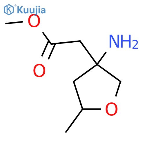 methyl 2-(3-amino-5-methyloxolan-3-yl)acetate structure