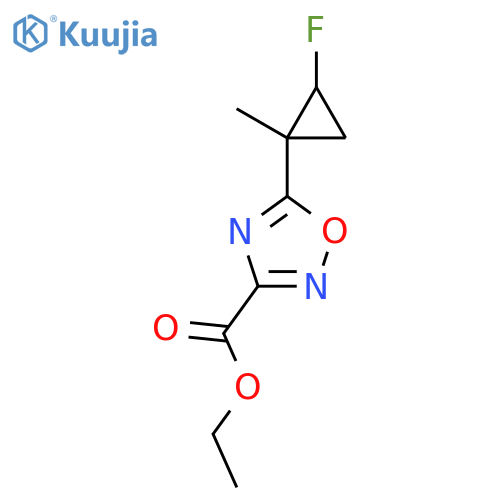 ethyl 5-(2-fluoro-1-methylcyclopropyl)-1,2,4-oxadiazole-3-carboxylate structure