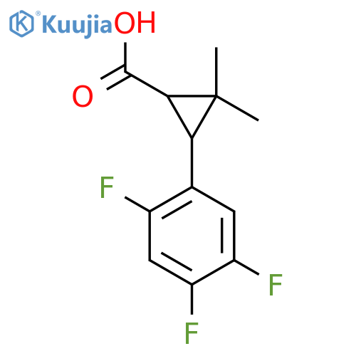 2,2-dimethyl-3-(2,4,5-trifluorophenyl)cyclopropane-1-carboxylic acid structure