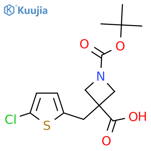 1-(tert-butoxy)carbonyl-3-(5-chlorothiophen-2-yl)methylazetidine-3-carboxylic acid structure