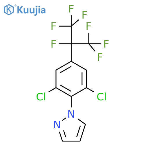 1-(2,6-Dichloro-4-(perfluoropropan-2-yl)phenyl)-1H-pyrazole structure