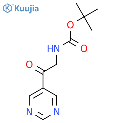 Tert-butyl N-(2-oxo-2-pyrimidin-5-ylethyl)carbamate structure