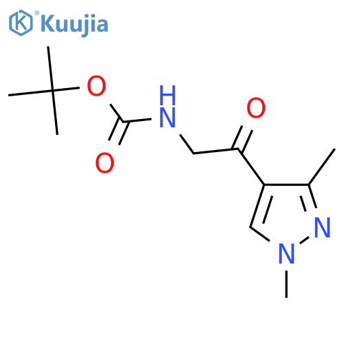 tert-butyl N-[2-(1,3-dimethylpyrazol-4-yl)-2-oxoethyl]carbamate structure