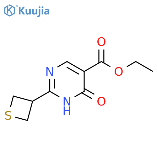 5-Pyrimidinecarboxylic acid, 1,6-dihydro-6-oxo-2-(3-thietanyl)-, ethyl ester structure