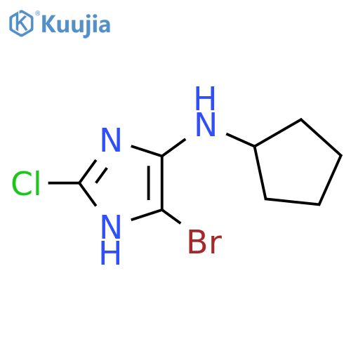 (5-Bromo-2-chloro-4h-imidazol-4-yl)-cyclopentyl-amine structure