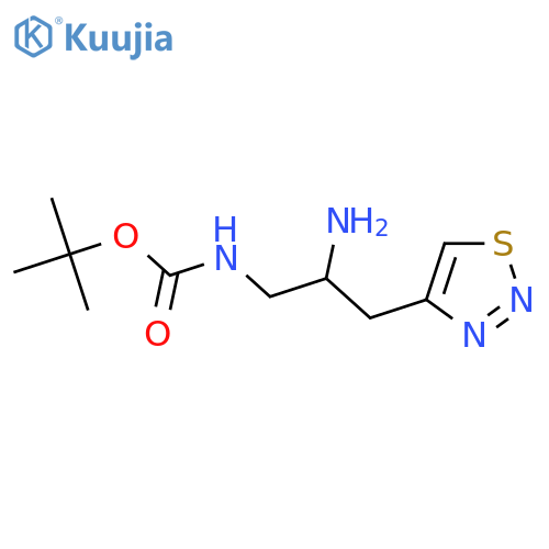 tert-butyl N-2-amino-3-(1,2,3-thiadiazol-4-yl)propylcarbamate structure