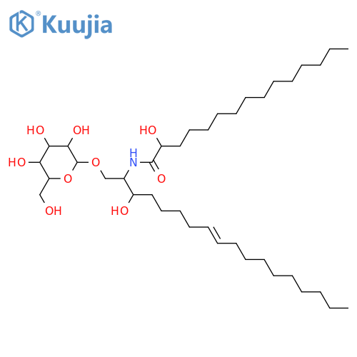2-Amino-8-octadecene-1,3-diol; (2S,3R,8E)-form, N-(2R-Hydroxypentadecanoyl), 1-O-β-D-glucopyranoside structure