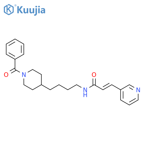 N-4-(1-benzoylpiperidin-4-yl)butyl-3-(pyridin-3-yl)prop-2-enamide structure
