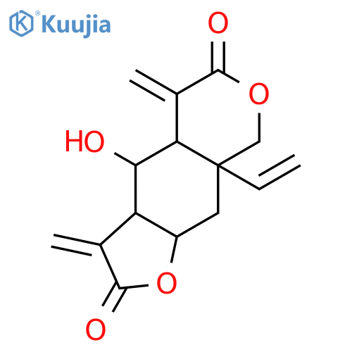 (3aR,4S,4aS,8aS,9aR)-8a-ethenyl-4-hydroxy-3,5-dimethylideneoctahydro-2H-furo[3,2-g]isochromene-2,6(3H)-dione structure