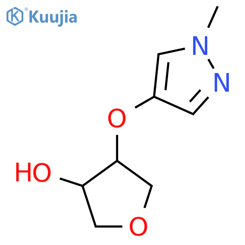 4-[(1-methyl-1H-pyrazol-4-yl)oxy]oxolan-3-ol structure