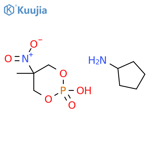 Cyclopentanamine;2-hydroxy-5-methyl-5-nitro-1,3,2λ5-dioxaphosphinane 2-oxide structure