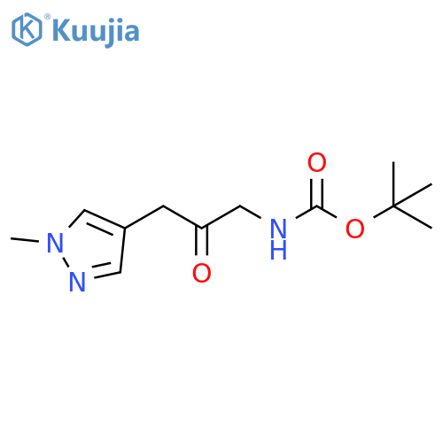 Carbamic acid, N-[3-(1-methyl-1H-pyrazol-4-yl)-2-oxopropyl]-, 1,1-dimethylethyl ester structure