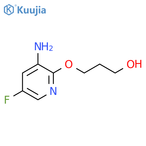 3-(3-amino-5-fluoropyridin-2-yl)oxypropan-1-ol structure