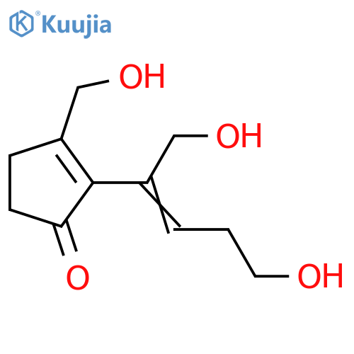 2-[4-Hydroxy-1-(hydroxymethyl)-1-butenyl]-3-(hydroxymethyl)-2-cyclopenten-1-one; (E)-form structure