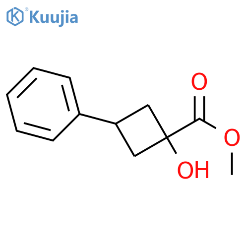 methyl 1-hydroxy-3-phenylcyclobutane-1-carboxylate structure