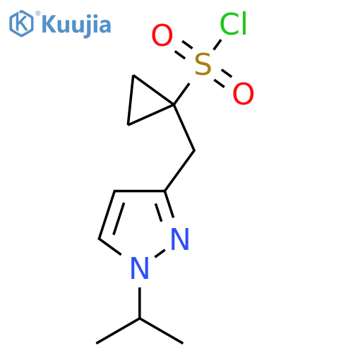 1-{1-(propan-2-yl)-1H-pyrazol-3-ylmethyl}cyclopropane-1-sulfonyl chloride structure